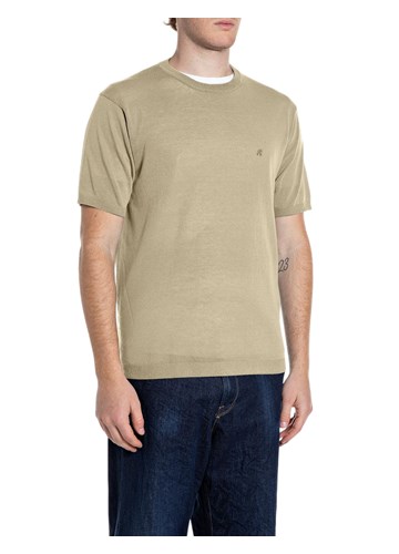 Replay BEŽ PLETENA MAJICA KRATKIH RUKAVA - 1