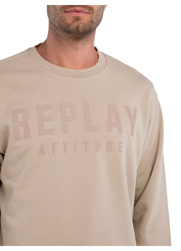 Replay BEŽ SWEATSHIRT REPLAY ATTITUDE - 3