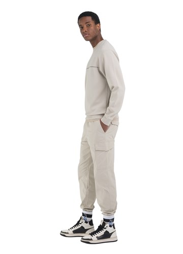 Replay BEŽ SWEATSHIRT REGULARNOG KROJA S MINI NATPISOM - 2