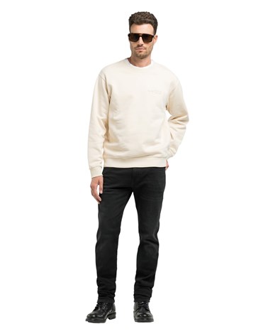 M3184  23040P Replay bež sweatshirt s mini natpisom na prsima Replay bež sweatshirt s mini natpisom na prsima