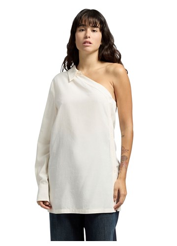 Replay BIJELA KOŠULJA OD MJEŠAVINE LANA NA JEDNO RAME - 2