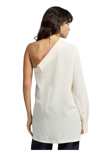 Replay BIJELA KOŠULJA OD MJEŠAVINE LANA NA JEDNO RAME - 3