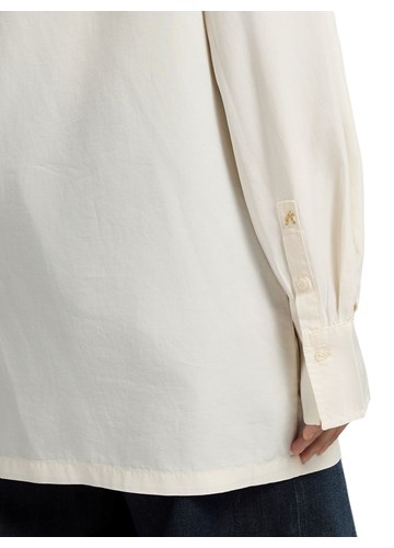 Replay BIJELA KOŠULJA OD MJEŠAVINE LANA NA JEDNO RAME - 7