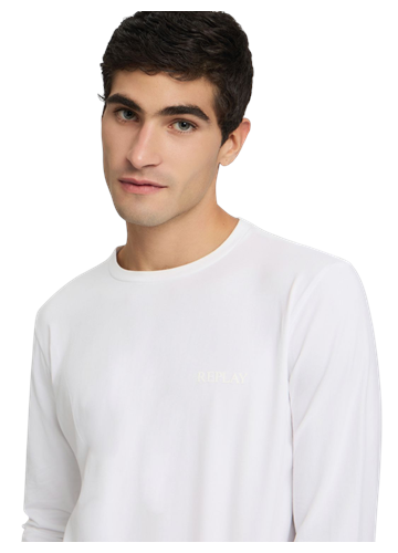 Replay BIJELA MAJICA DUGIH RUKAVA OD JERSEYA - 5