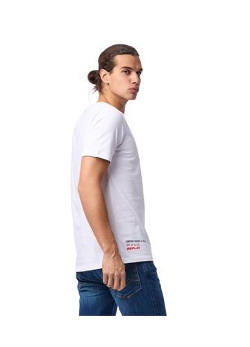 Replay BIJELA MAJICA KRATKIH RUKAVA S MINI NATPISOM - 3