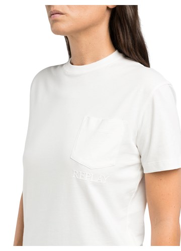 Replay BIJELA MAJICA S DŽEPIĆEM I PRINTOM NA PRSIMA - 3 Replay BIJELA MAJICA S DŽEPIĆEM I PRINTOM NA PRSIMA - 3