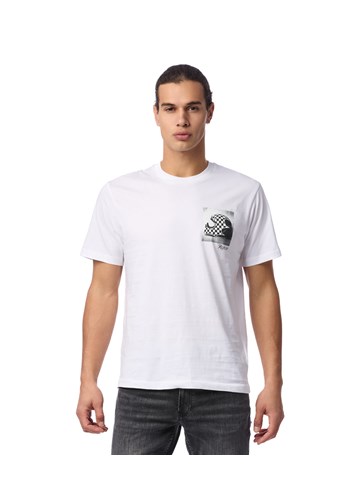 Replay BIJELA MAJICA S MINI PRINTOM U BIKER STILU  - 2