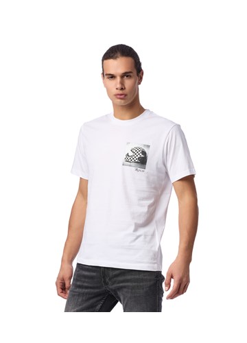 Replay BIJELA MAJICA S MINI PRINTOM U BIKER STILU  - 3