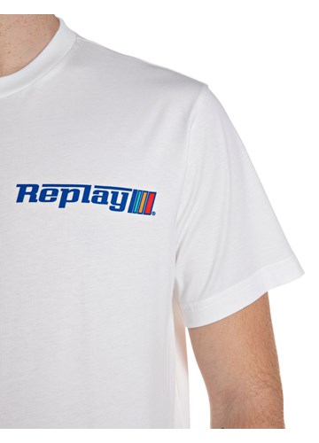 Replay BIJELA PAMUČNA MAJICA S GRAFIČKIM LOGOTIPOM - 4
