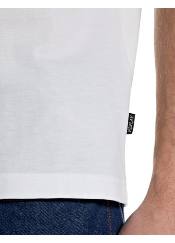 Replay BIJELA PAMUČNA MAJICA S GRAFIČKIM LOGOTIPOM - 5