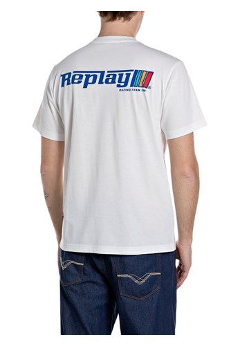 Replay BIJELA PAMUČNA MAJICA S GRAFIČKIM LOGOTIPOM - 2