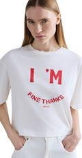 BIJELA KRAĆA MAJICA S PRINTOM I'M FINE - 7