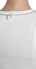 BIJELA MAJICA BEZ RUKAVA S OGRLICOM - 4