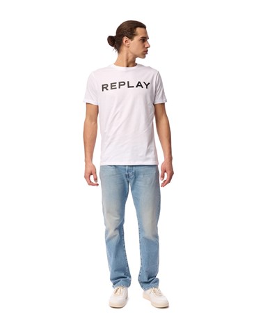 Replay bijela majica kratkih rukava s classic replay printom