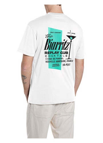 Replay BIJELA MAJICA KRATKIH RUKAVA S KOKTEL PRINTOM - 2