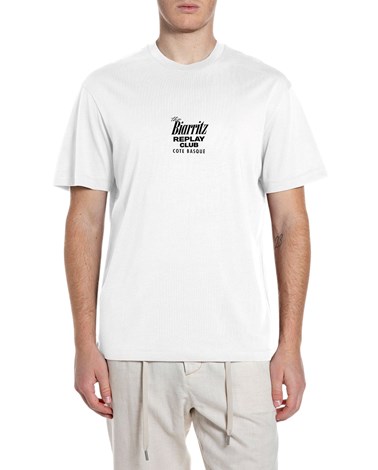 Replay bijela majica kratkih rukava s koktel printom