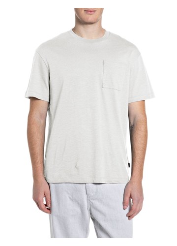 Replay BIJELA MAJICA OD LANA I PAMUKA S DŽEPIĆEM - 1