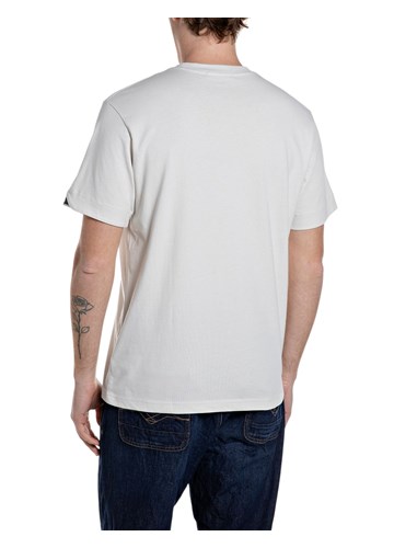 Replay BIJELA MAJICA OD ŽERSEJA S IZVEZENIM R NA OVRATNIKU - 2