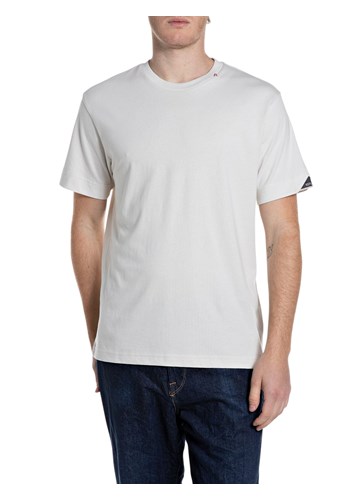 Replay BIJELA MAJICA OD ŽERSEJA S IZVEZENIM R NA OVRATNIKU - 1