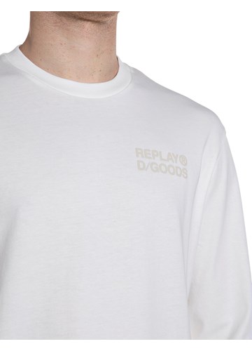 Replay BIJELA MAJICA OPUŠTENOG KROJA S NATPISOM - 4