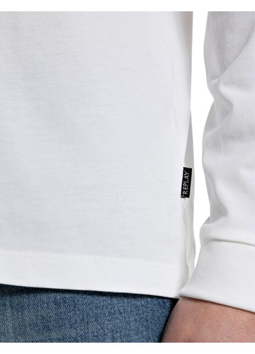 Replay BIJELA MAJICA OPUŠTENOG KROJA S NATPISOM - 5