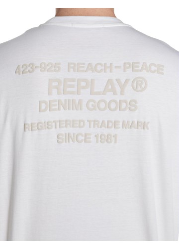 Replay BIJELA MAJICA OPUŠTENOG KROJA S NATPISOM - 6