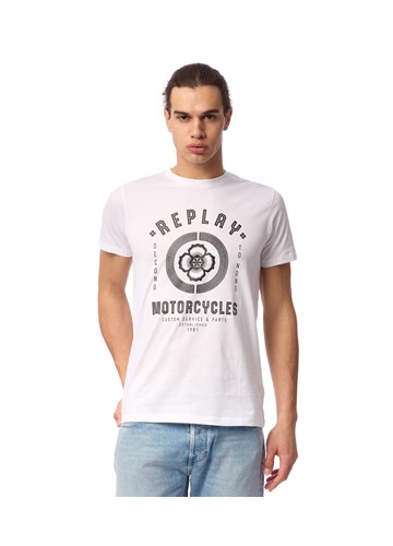Replay BIJELA MAJICA S REPLAY MOTORCYCLES BIKER PRINTOM  - 2