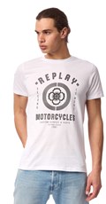 BIJELA MAJICA S REPLAY MOTORCYCLES BIKER PRINTOM  - 3
