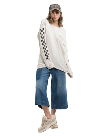 Replay bijela majica s moto printom