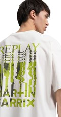 BIJELA MAJICA S OKRUGLIM IZREZOM I REPLAY X MARTIN GARRIX NATPISOM - 7