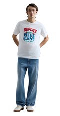 BIJELA MAJICA S RETRO LOGOTIPOM REPLAY BLUE JEANS - 1