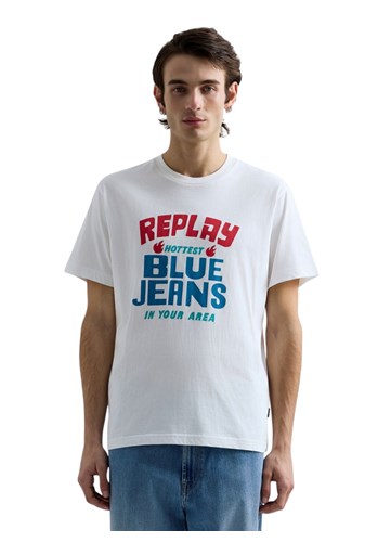 Replay BIJELA MAJICA S RETRO LOGOTIPOM REPLAY BLUE JEANS - 2