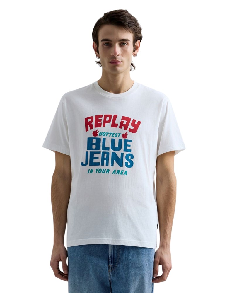 Replay BIJELA MAJICA S RETRO LOGOTIPOM REPLAY BLUE JEANS - 2