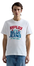 BIJELA MAJICA S RETRO LOGOTIPOM REPLAY BLUE JEANS - 2