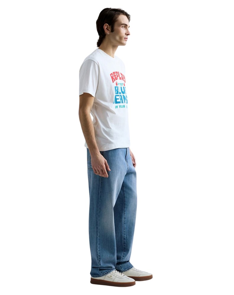 Replay BIJELA MAJICA S RETRO LOGOTIPOM REPLAY BLUE JEANS - 4