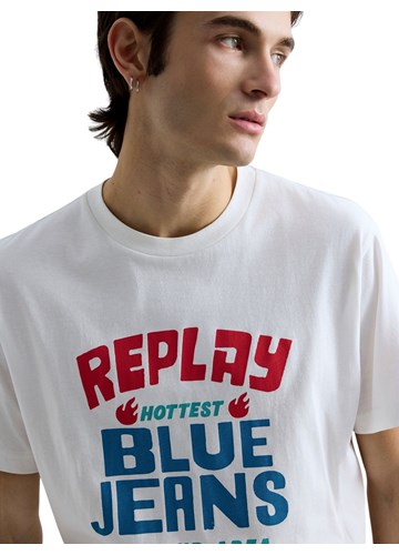 Replay BIJELA MAJICA S RETRO LOGOTIPOM REPLAY BLUE JEANS - 5