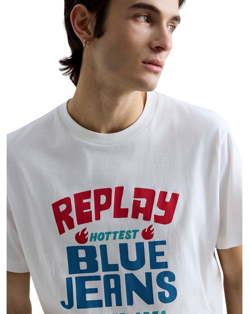 Replay BIJELA MAJICA S RETRO LOGOTIPOM REPLAY BLUE JEANS - 5