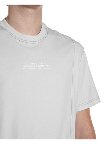 Replay BIJELA MAJICA S UZDUŽNIM ŠAVOVIMA I NATPISOM NA PRSIMA - 3