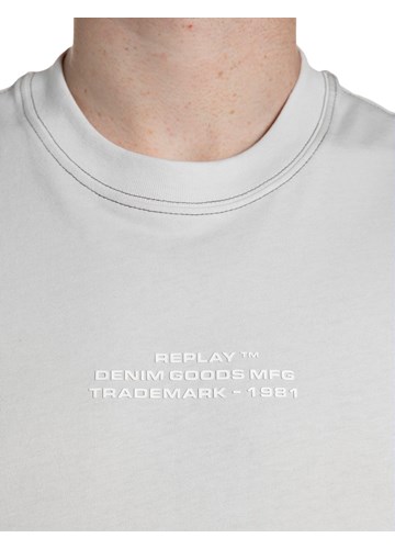 Replay BIJELA MAJICA S UZDUŽNIM ŠAVOVIMA I NATPISOM NA PRSIMA - 4