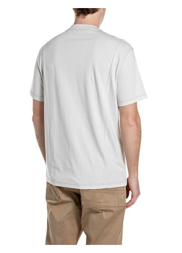 Replay BIJELA MAJICA S UZDUŽNIM ŠAVOVIMA I NATPISOM NA PRSIMA - 2