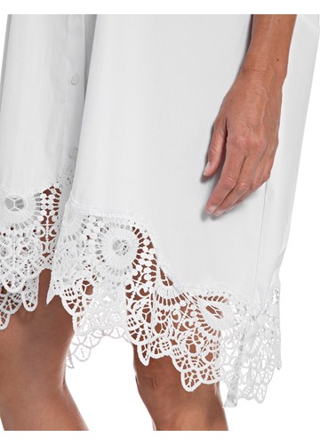 Replay BIJELA MIDI HALJINA OD POPELINA S DETALJIMA OD ČIPKE - 5