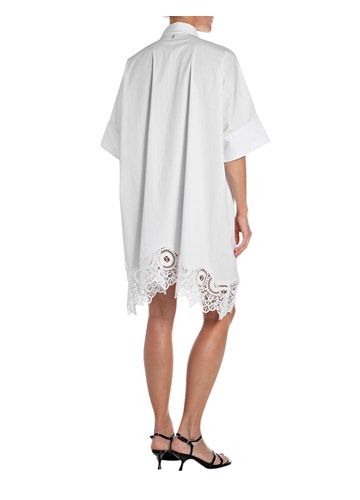 Replay BIJELA MIDI HALJINA OD POPELINA S DETALJIMA OD ČIPKE - 2