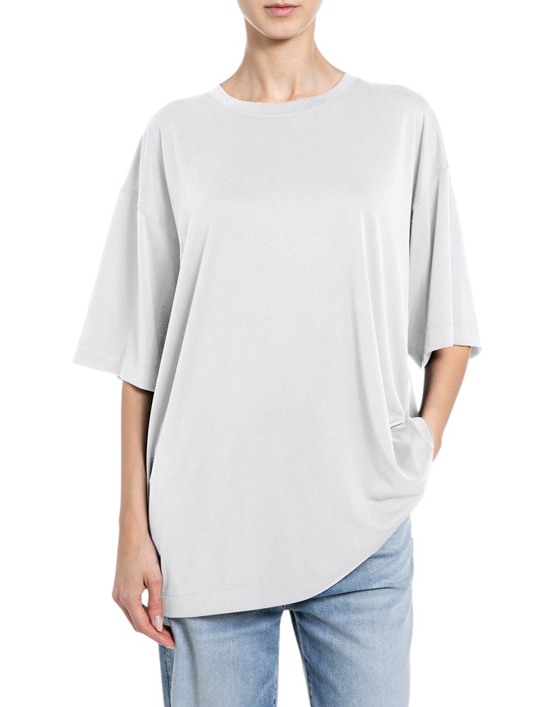 Replay BIJELA OVERSIZED MAJICA OD MODALA - 1