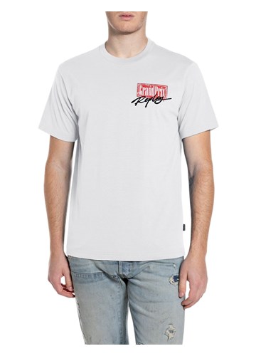 Replay BIJELA PAMUČNA MAJICA S GRAND PRIX REPLAY NATPISOM - 1