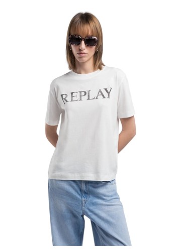 Replay BIJELA PAMUČNA MAJICA S REPLAY NATPISOM - 2