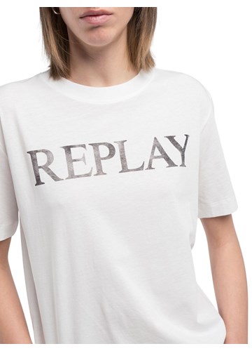 Replay BIJELA PAMUČNA MAJICA S REPLAY NATPISOM - 5