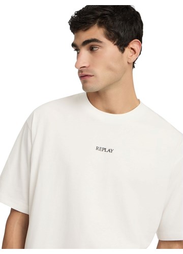 Replay BIJELA PAMUČNA MAJICA S MINI REPLAY NATPISOM - 5