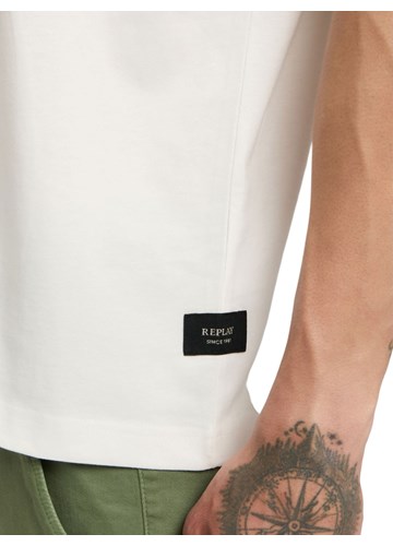 Replay BIJELA PAMUČNA MAJICA S MINI REPLAY NATPISOM - 7