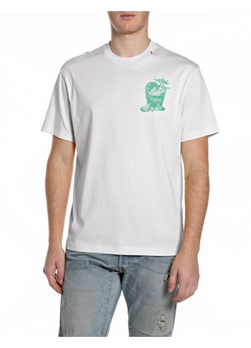 Replay BIJELA PAMUČNA MAJICA S PRINTOM KOKTELA - 1