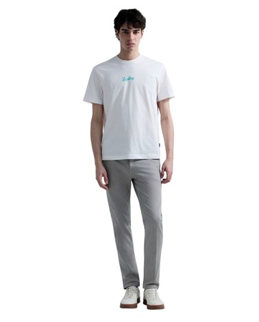 Replay bijela pamučna majica s printom na prsima i leđima